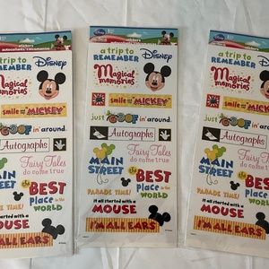Disney stickers and scrapbook paper